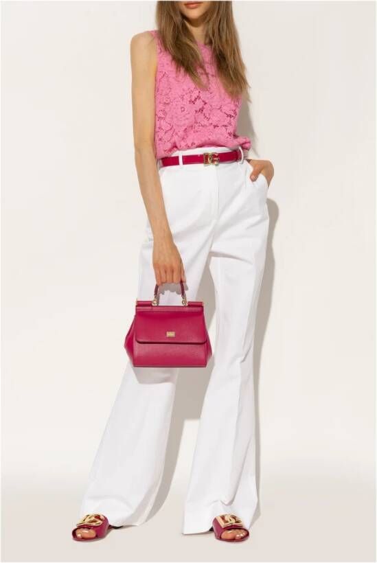 Dolce & Gabbana Bianca slides Roze Dames