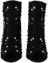 Dolce & Gabbana Black Crystals Heels Zipper Short Boots Shoes Zwart Dames - Thumbnail 2