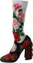 Dolce & Gabbana Black Floral Socks Crystal Jersey Boots Shoes Meerkleurig Dames - Thumbnail 2