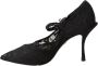 Dolce & Gabbana Black Lace Crystals Heels Mary Jane Pumps Shoes Zwart Dames - Thumbnail 2