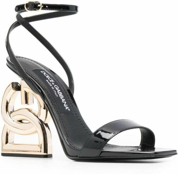 Dolce & Gabbana Zwarte lederen sandalen Zwart Dames
