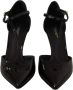 Dolce & Gabbana Black Patent Leather T-Strap Heels Sandals Shoes Zwart Dames - Thumbnail 2