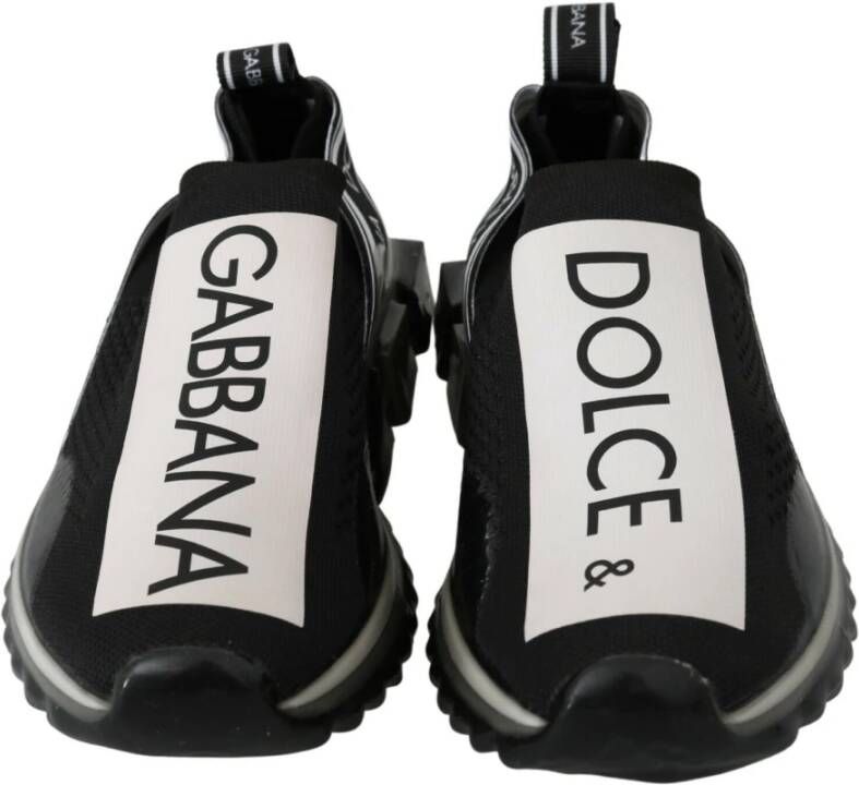 Dolce & Gabbana Zwart Wit Sorrento Sport Stretch Sneakers Zwart Dames