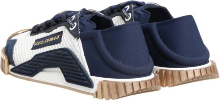 Dolce & Gabbana Blauw & Wit Low-Top NS1 Sneakers