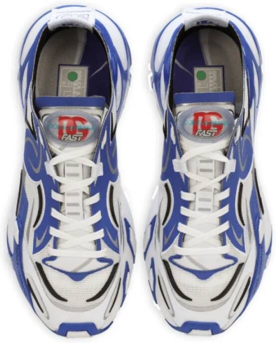 Dolce & Gabbana Blauw en Wit Panelled Sneakers Blue Heren