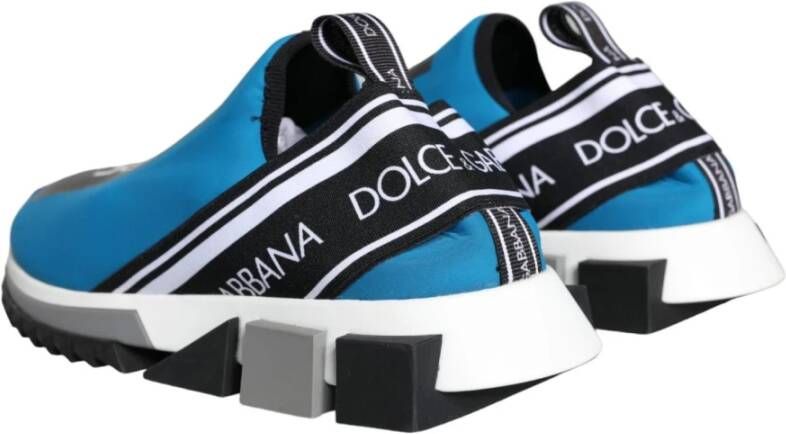 Dolce & Gabbana Blauw en Zwart Logo Sneakers