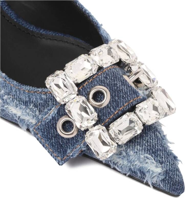 Dolce & Gabbana Blauwe Denim Slingback Pumps