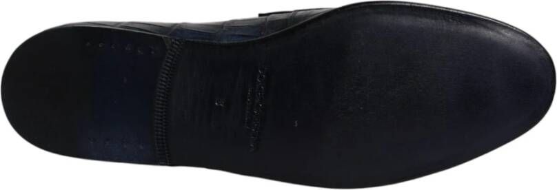 Dolce & Gabbana Blauwe exotische leren mocassin instapschoenen