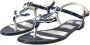 Dolce & Gabbana Blauwe Gestreepte Platte Sandalen Multicolor Dames - Thumbnail 3