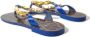 Dolce & Gabbana Blauwe Leren Platte Sandalen Elegante Stijl Blue Dames - Thumbnail 11