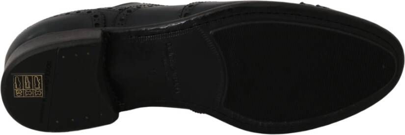 Dolce & Gabbana Blauwe Leren Wingtip Jurkschoenen Blue Heren