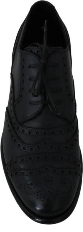 Dolce & Gabbana Blauwe Leren Wingtip Jurkschoenen Blue Heren