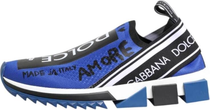 Dolce & Gabbana Blauwe Logo Low Top Sorrento Sneakers