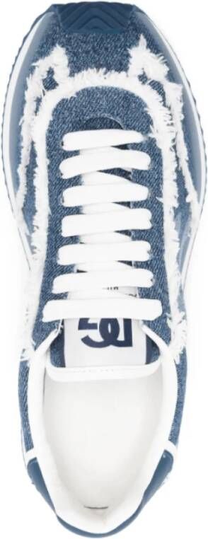 Dolce & Gabbana Blauwe Sneakers met Front Lace-Up