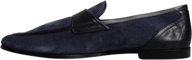 Dolce & Gabbana Blauwe Suède Mocassin Instappers
