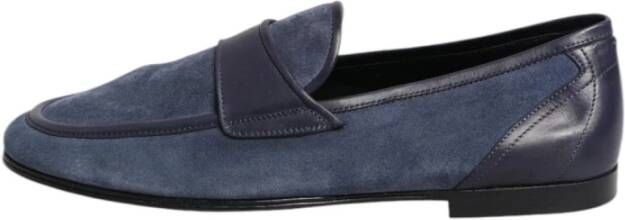 Dolce & Gabbana Blauwe Suède Mocassin Loafers