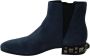 Dolce & Gabbana Suède enkellaarsjes met decoratieve studs Blue Dames - Thumbnail 2