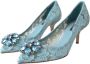 Dolce & Gabbana Blauwe Taormina Kristal Hak Pumps Schoenen Blue Dames - Thumbnail 10