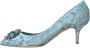 Dolce & Gabbana Blauwe Taormina Kristal Hak Pumps Schoenen Blue Dames - Thumbnail 12