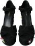Dolce & Gabbana Bloemen geborduurde platform sandalen Black Dames - Thumbnail 10