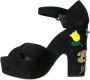 Dolce & Gabbana Bloemen geborduurde platform sandalen Black Dames - Thumbnail 13