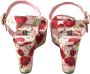 Dolce & Gabbana Multicolor Bloemen Brokaat Sleehak Sandalen Multicolor Dames - Thumbnail 4