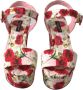 Dolce & Gabbana Multicolor Bloemen Brokaat Sleehak Sandalen Multicolor Dames - Thumbnail 5
