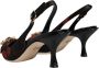 Dolce & Gabbana Bloemen Slingback Pumps Zwart Kristal Hak Multicolor Dames - Thumbnail 4