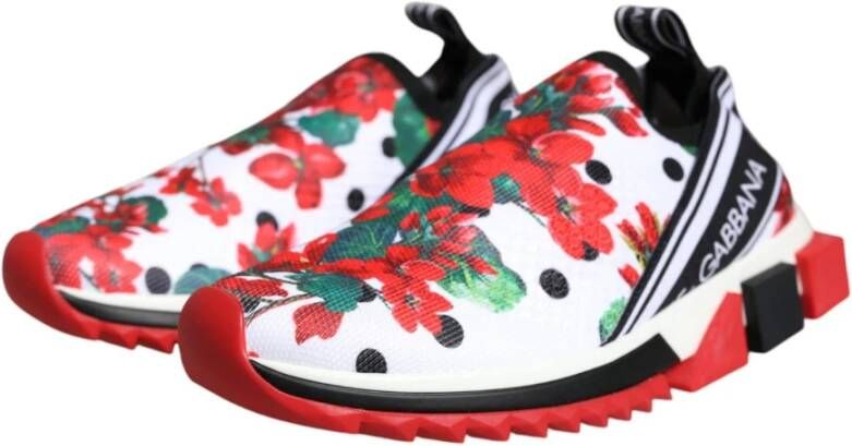 Dolce & Gabbana Bloemen Sorrento Sneakers met Logo Details Multicolor Dames