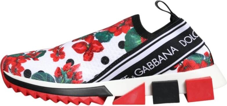 Dolce & Gabbana Bloemen Sorrento Sneakers met Logo Details Multicolor Dames