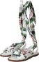 Dolce & Gabbana Bloemenprint Enkelwikkel Sandalen Multicolor Dames - Thumbnail 3