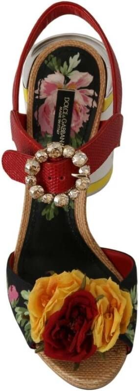 Dolce & Gabbana Bloemenversierde Runway Sandalen Multicolor Dames