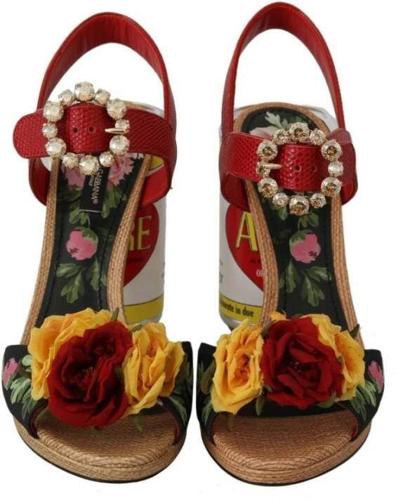 Dolce & Gabbana Bloemenversierde Runway Sandalen Multicolor Dames