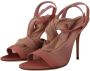 Dolce & Gabbana Roze Leren Enkelband Hoge Hak Sandalen Pink Dames - Thumbnail 2