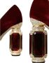 Dolce & Gabbana Bordeaux Goud Fluweel Mary Jane Hakken Red Dames - Thumbnail 12