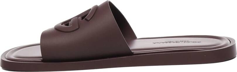 Dolce & Gabbana Bordeaux Sandalen met Logo Gemaakt in Italië