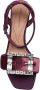 Dolce & Gabbana Bordeaux Velvet Sandaal met Steen Gesp Multicolor Dames - Thumbnail 2
