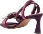 Dolce & Gabbana Bordeaux Velvet Sandaal met Steen Gesp Multicolor Dames - Thumbnail 3