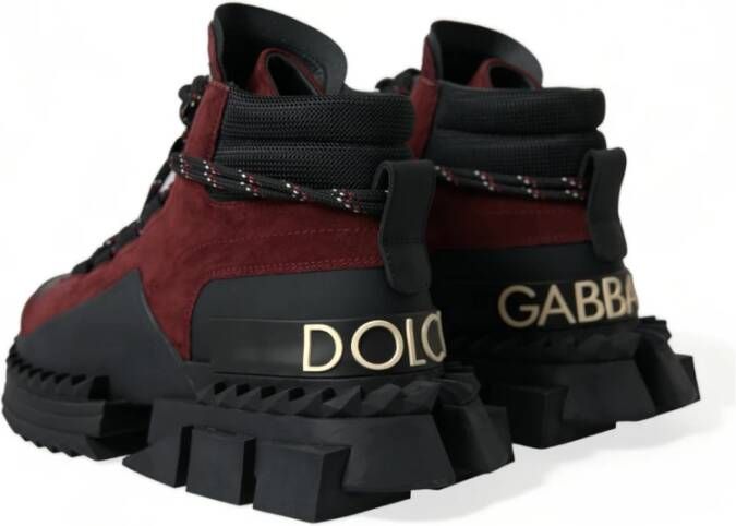 Dolce & Gabbana Bourgondisch Leren High Top Sneakers Multicolor Dames