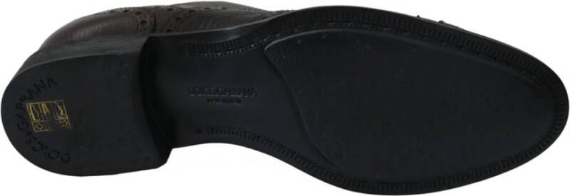 Dolce & Gabbana Bruin Leren Brogue Jurkschoenen Black Heren