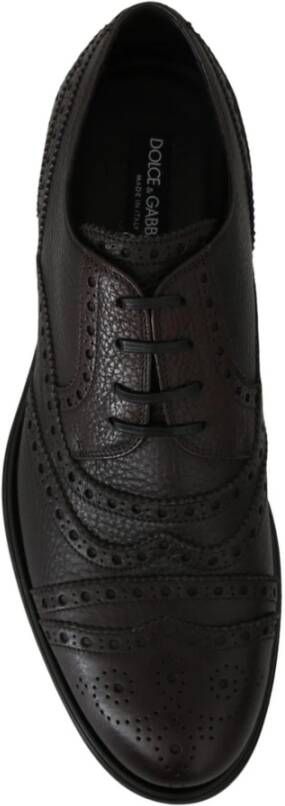 Dolce & Gabbana Bruin Leren Brogue Jurkschoenen Black Heren