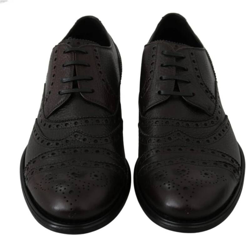 Dolce & Gabbana Bruin Leren Brogue Jurkschoenen Black Heren