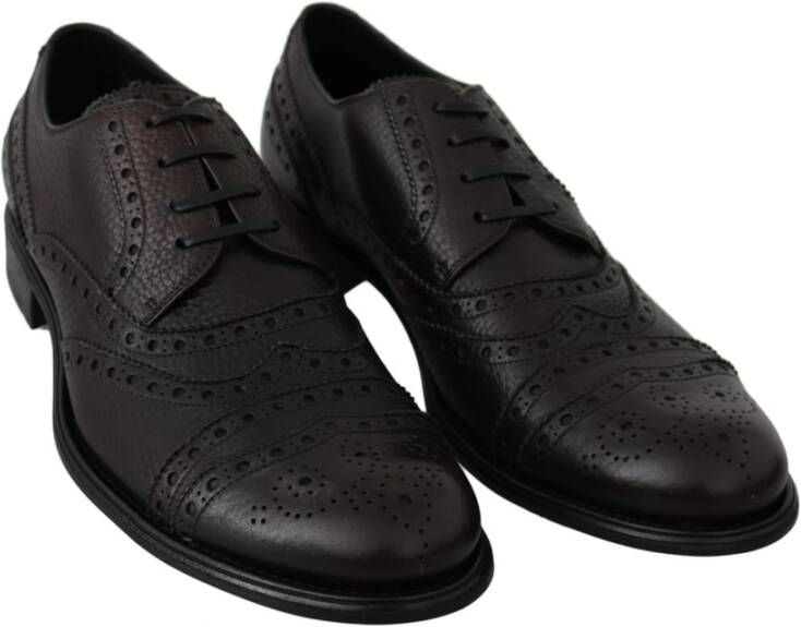 Dolce & Gabbana Bruin Leren Brogue Jurkschoenen Black Heren