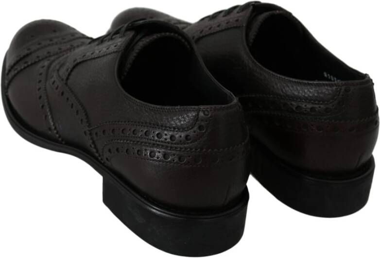Dolce & Gabbana Bruin Leren Brogue Jurkschoenen Black Heren