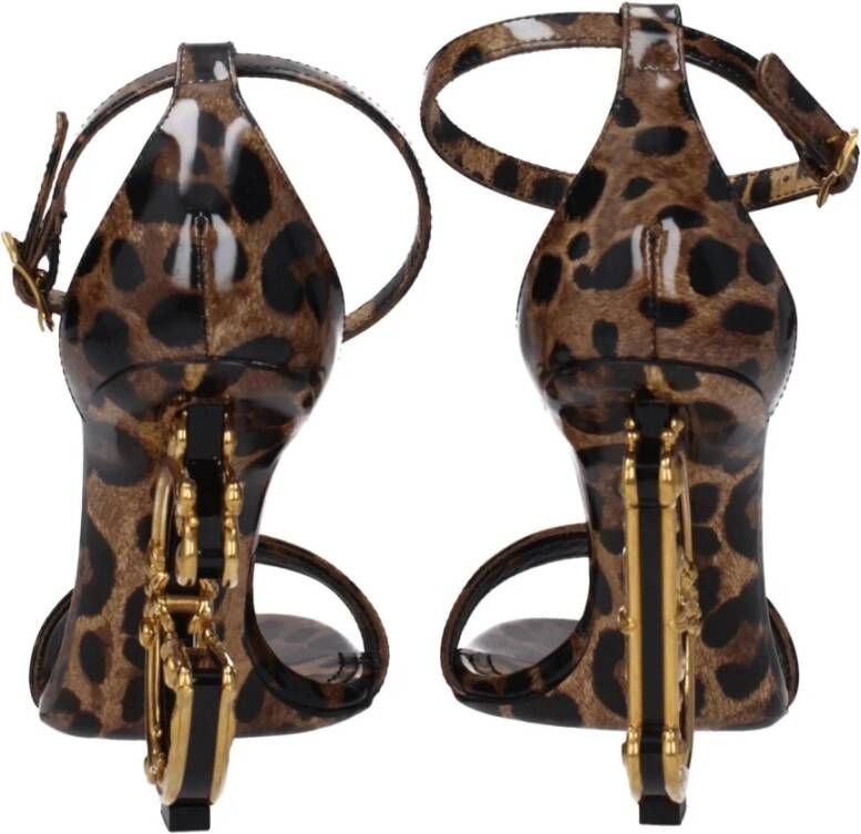 Dolce & Gabbana Bruin Leren Hoge Hak Sandalen