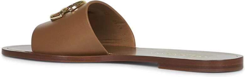 Dolce & Gabbana Bruin leren instap sandalen
