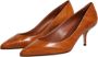 Dolce & Gabbana Bruin leren Kitten Heel Pumps met logo details Brown Dames - Thumbnail 5
