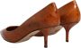 Dolce & Gabbana Bruin leren Kitten Heel Pumps met logo details Brown Dames - Thumbnail 6