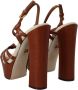 Dolce & Gabbana Bruin Leren Plateau Sandaal - Thumbnail 2