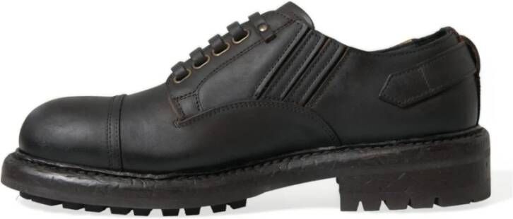 Dolce & Gabbana Bruin Leren Veterschoenen Brown Heren